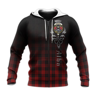 Printivon Macleod Black And Red Tartan Crest Alba Celtic Hoodie