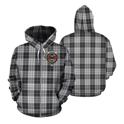 Printivon Macleod Black And White Tartan Hoodie