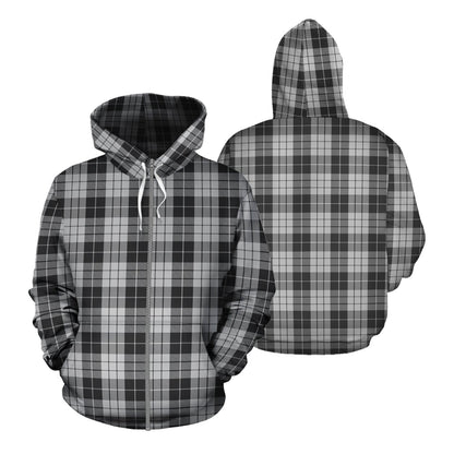 Printivon Macleod Black And White Tartan Hoodie