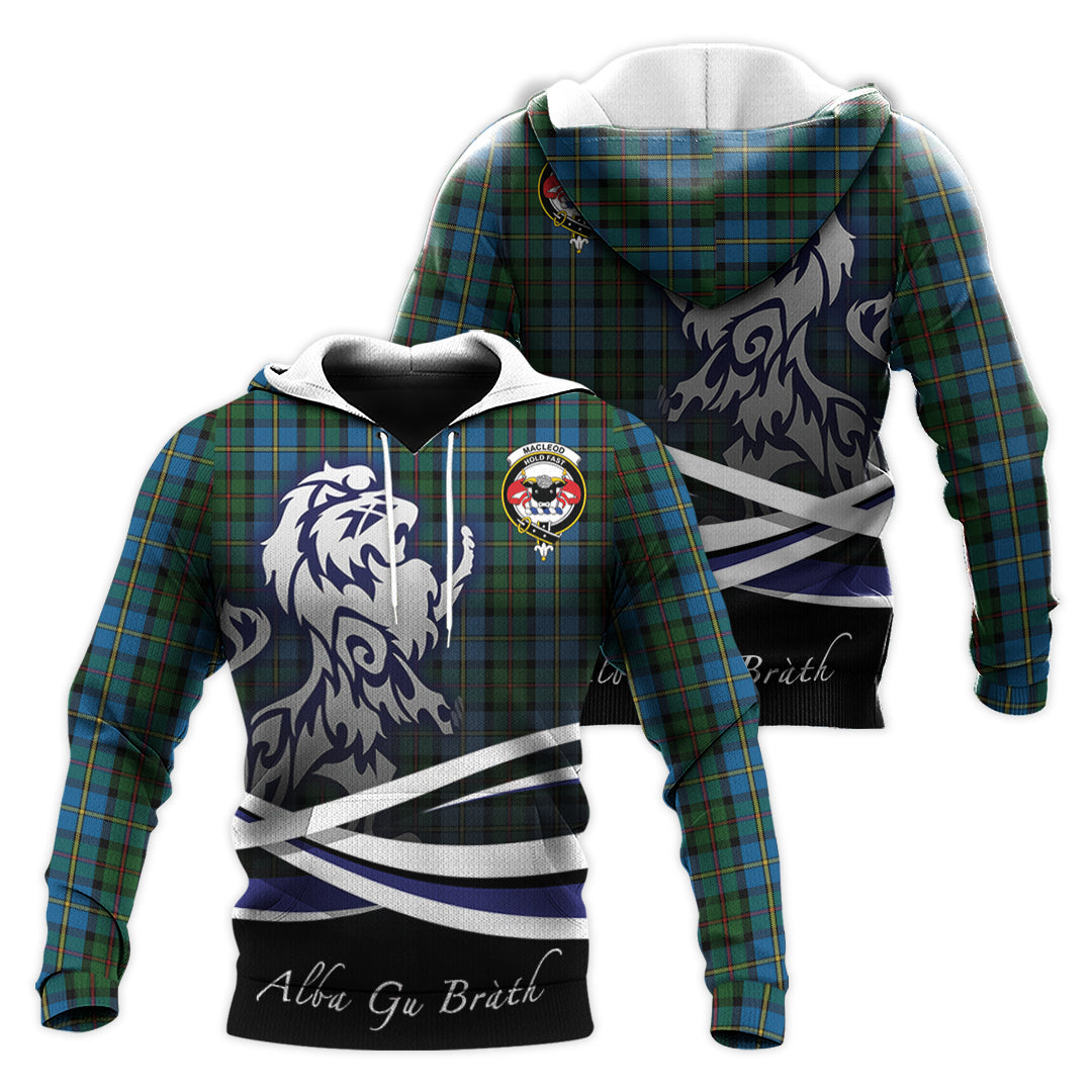 Printivon Macleod Green Tartan Scottish Lion Hoodie