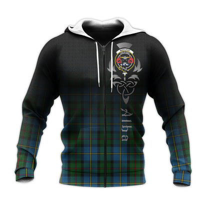 Printivon Macleod Green Tartan Crest Alba Celtic Hoodie