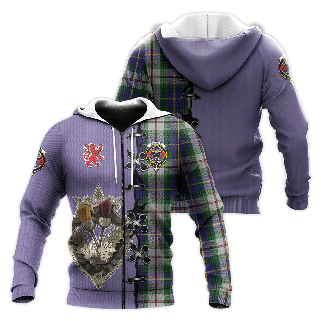 Printivon Macleod Of Californian Tartan Hoodie Lion Rampant And Celtic Thistle Style