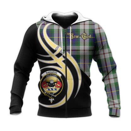 Printivon Macleod Of Californian Clan Believe In Me Crest Tartan Knitted Hoodie Custom Your Text