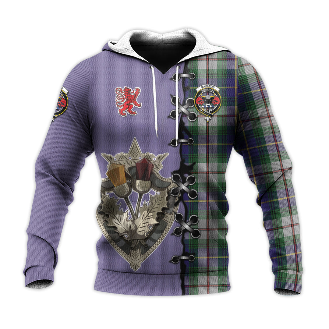 Printivon Macleod Of Californian Tartan Hoodie Lion Rampant And Celtic Thistle Style