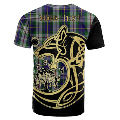 Printivon MacLeod Of Californian Crest Celtic Wolf Tartan T Shirt Custom Your Text