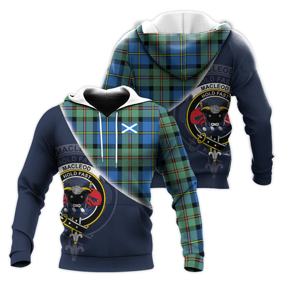 Printivon Macleod Of Harris Ancient Tartan Scottish Crest Hoodie