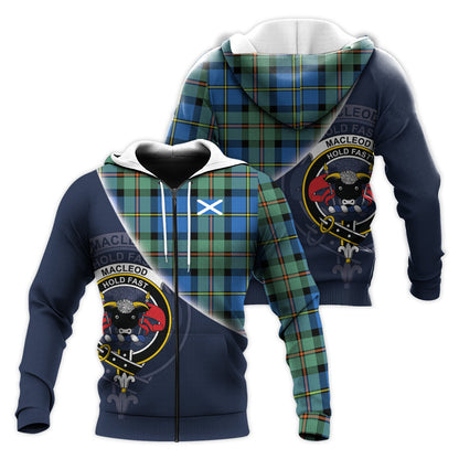 Printivon Macleod Of Harris Ancient Tartan Scottish Crest Hoodie