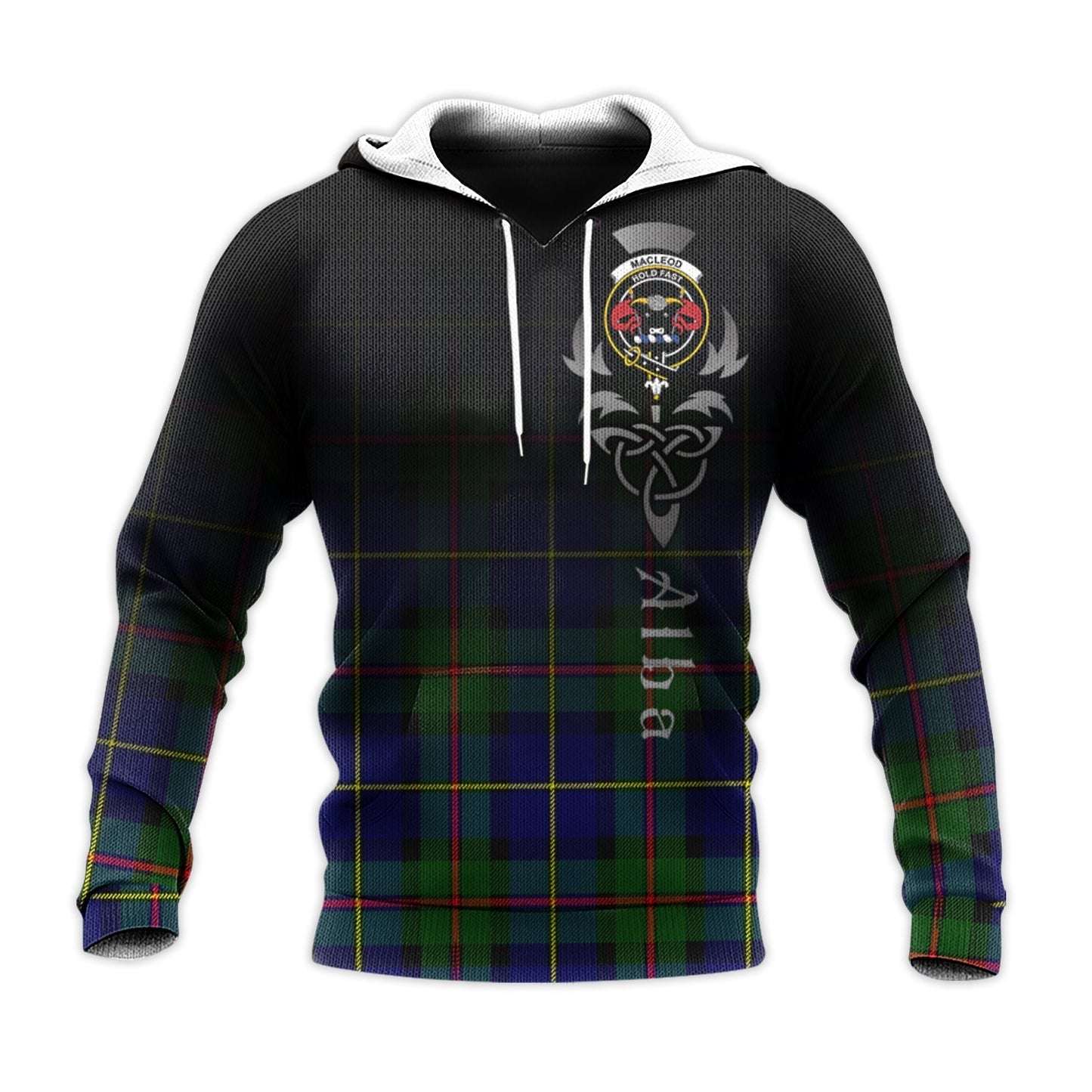 Printivon Macleod Of Harris Modern Tartan Crest Alba Celtic Hoodie