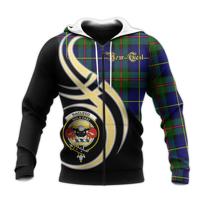 Printivon Macleod Of Harris Modern Clan Believe In Me Crest Tartan Knitted Hoodie Custom Your Text