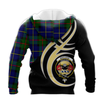 Printivon Macleod Of Harris Modern Clan Believe In Me Crest Tartan Knitted Hoodie Custom Your Text
