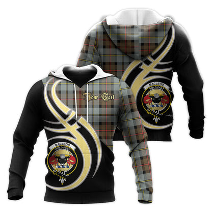 Printivon Macleod Of Harris Weathered Clan Believe In Me Crest Tartan Knitted Hoodie Custom Your Text