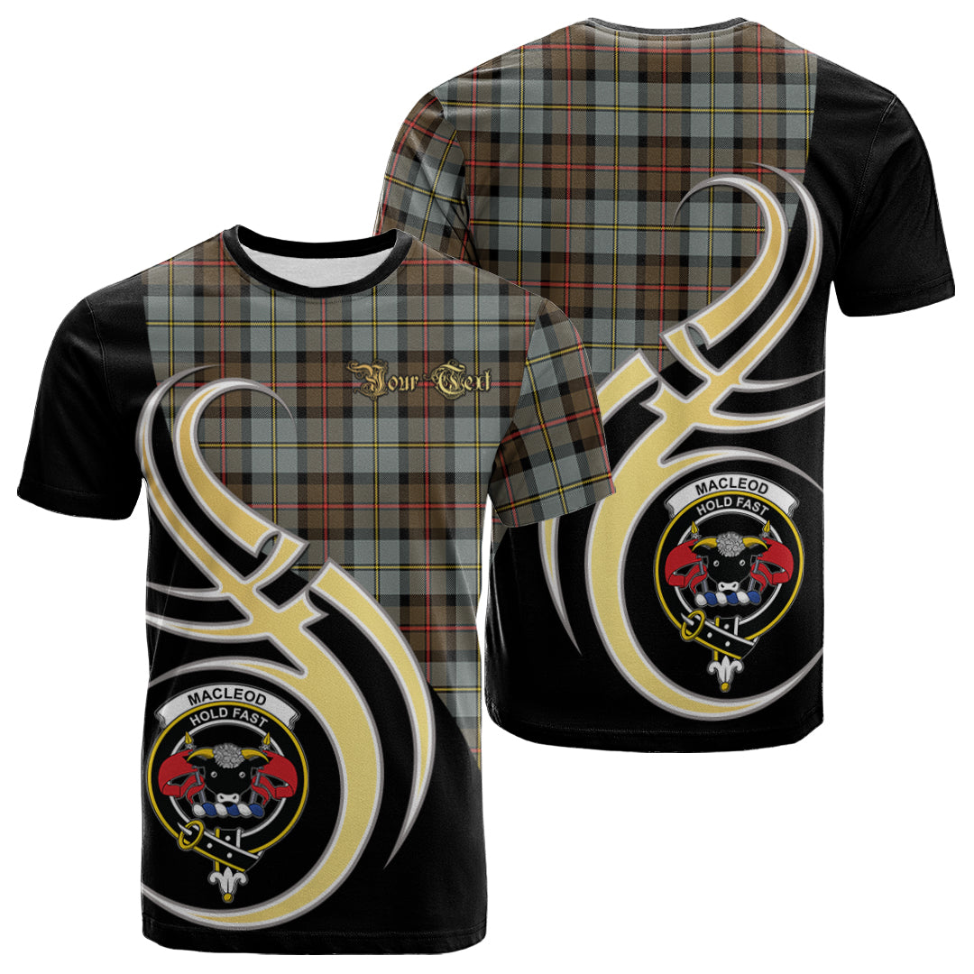 Printivon MacLeod of Harris Weathered Tartan Crest Believe In Me T Shirt