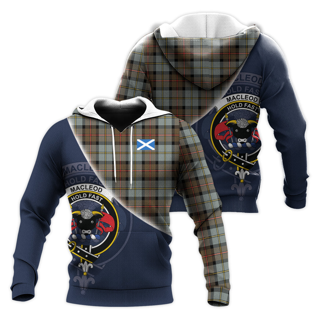 Printivon Macleod Of Harris Weathered Tartan Scottish Crest Hoodie