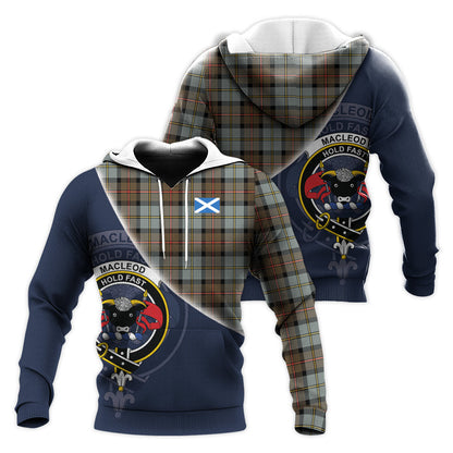 Printivon Macleod Of Harris Weathered Tartan Scottish Crest Hoodie