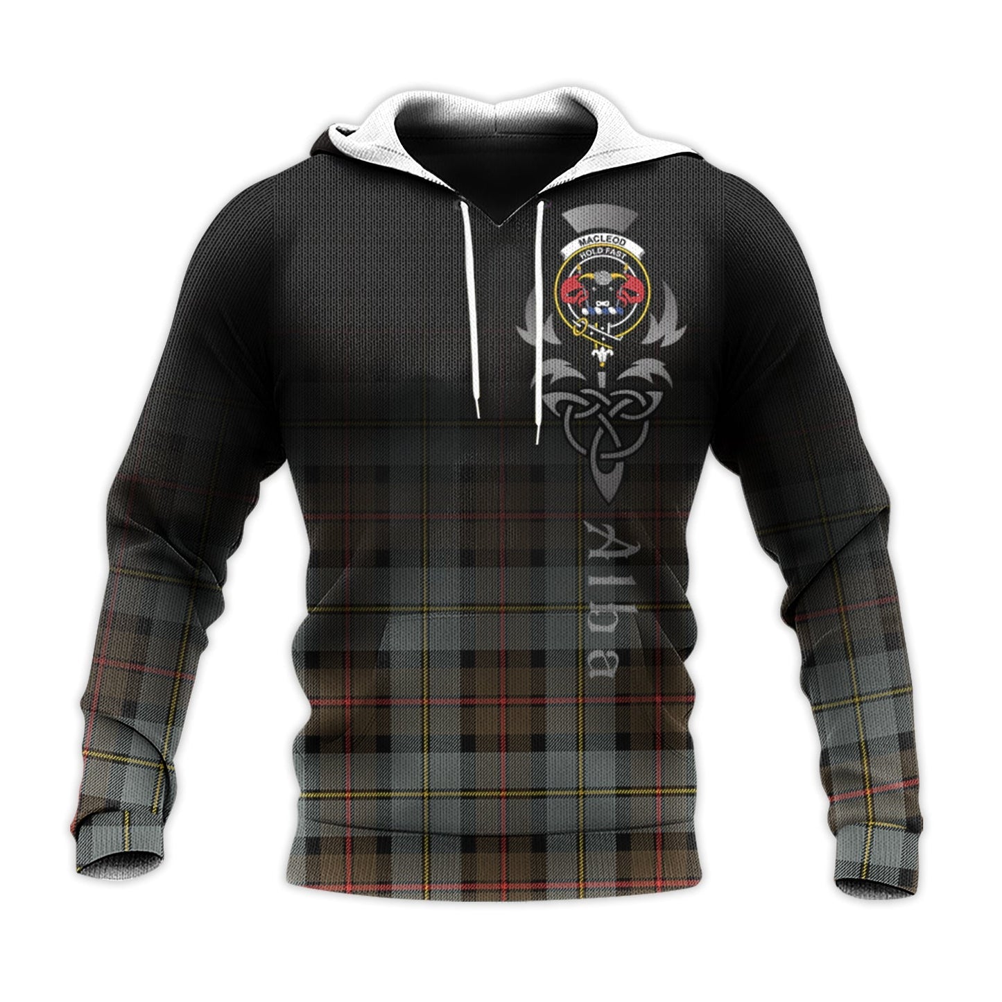 Printivon Macleod Of Harris Weathered Tartan Crest Alba Celtic Hoodie