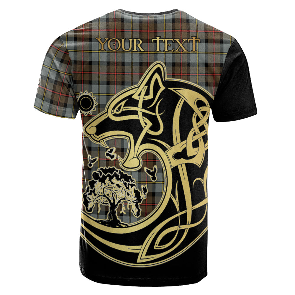Printivon MacLeod of Harris Weathered Crest Celtic Wolf Tartan T Shirt Custom Your Text