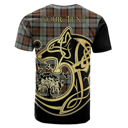 Printivon MacLeod of Harris Weathered Crest Celtic Wolf Tartan T Shirt Custom Your Text