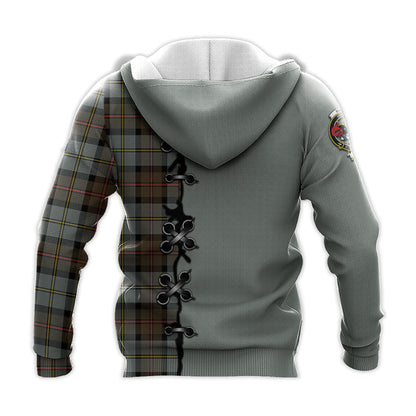 Printivon Macleod Of Harris Weathered Tartan Hoodie Lion Rampant And Celtic Thistle Style
