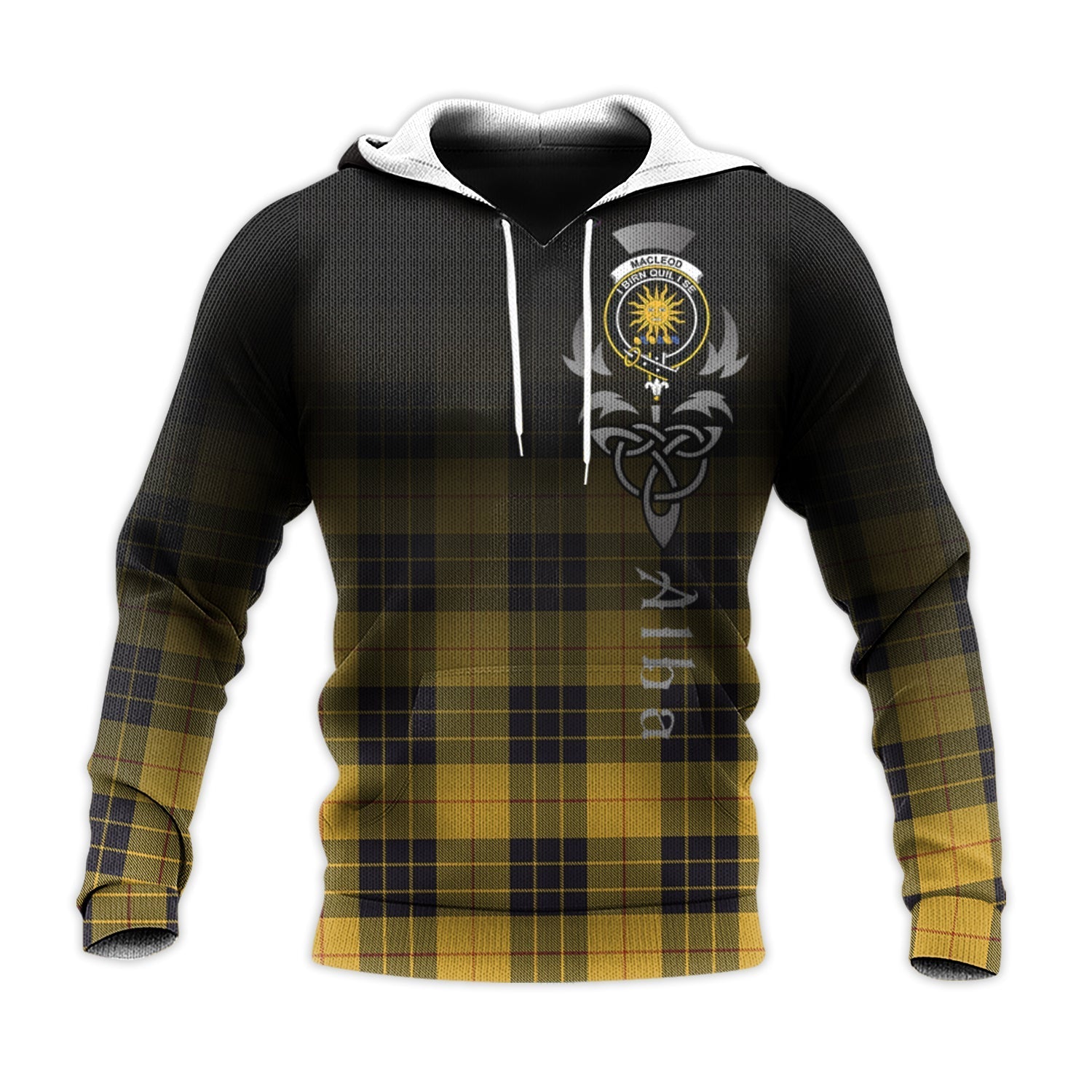 Printivon Macleod Of Lewis Ancient Tartan Crest Alba Celtic Hoodie
