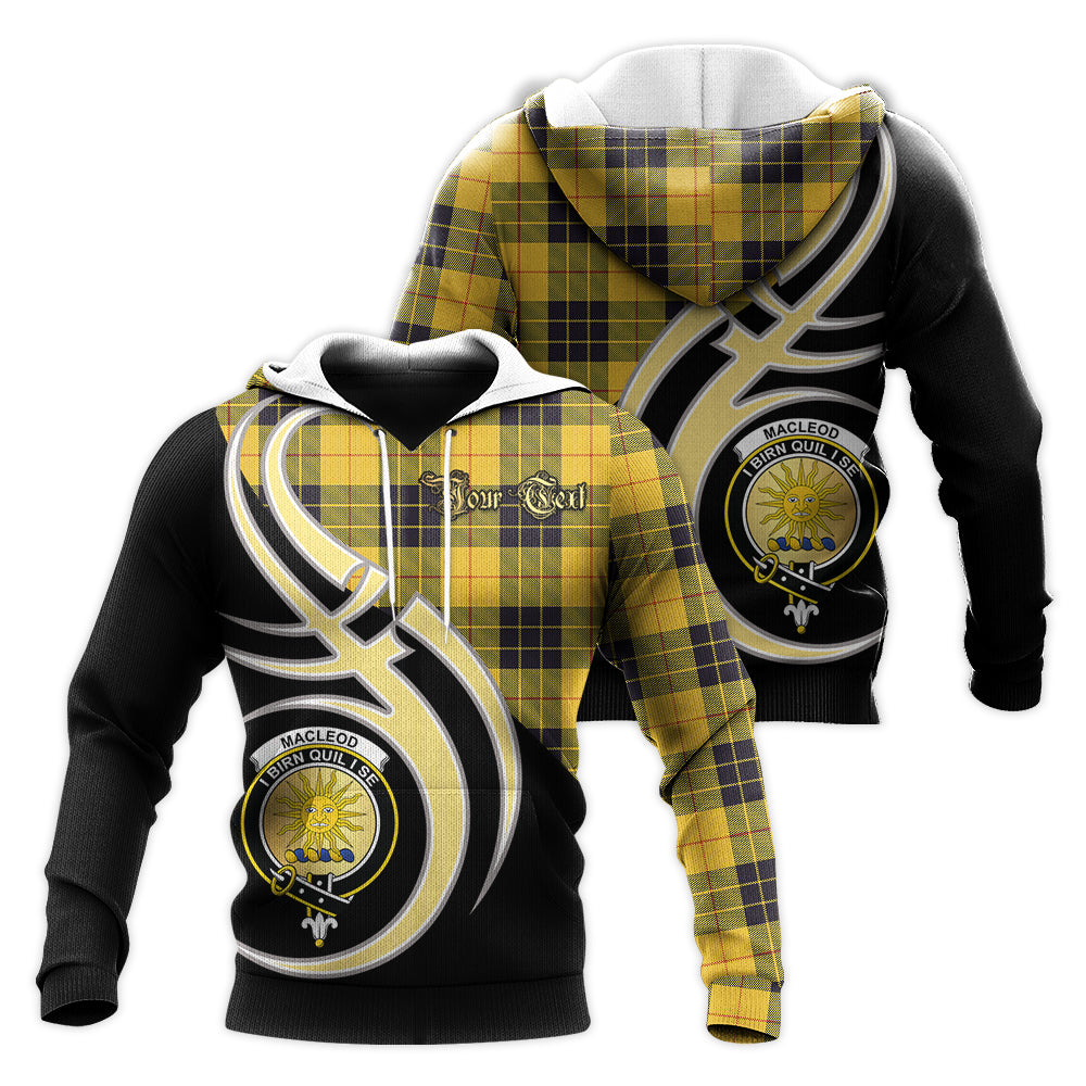 Printivon Macleod Of Lewis Ancient Clan Believe In Me Crest Tartan Knitted Hoodie Custom Your Text