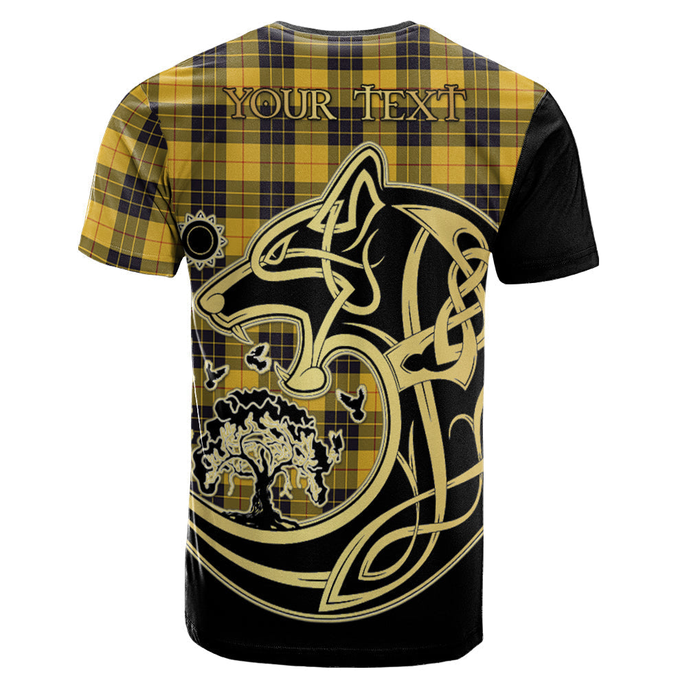 Printivon MacLeod of Lewis Ancient Crest Celtic Wolf Tartan T Shirt Custom Your Text