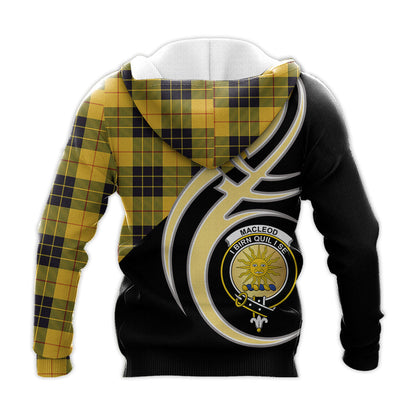Printivon Macleod Of Lewis Ancient Clan Believe In Me Crest Tartan Knitted Hoodie Custom Your Text