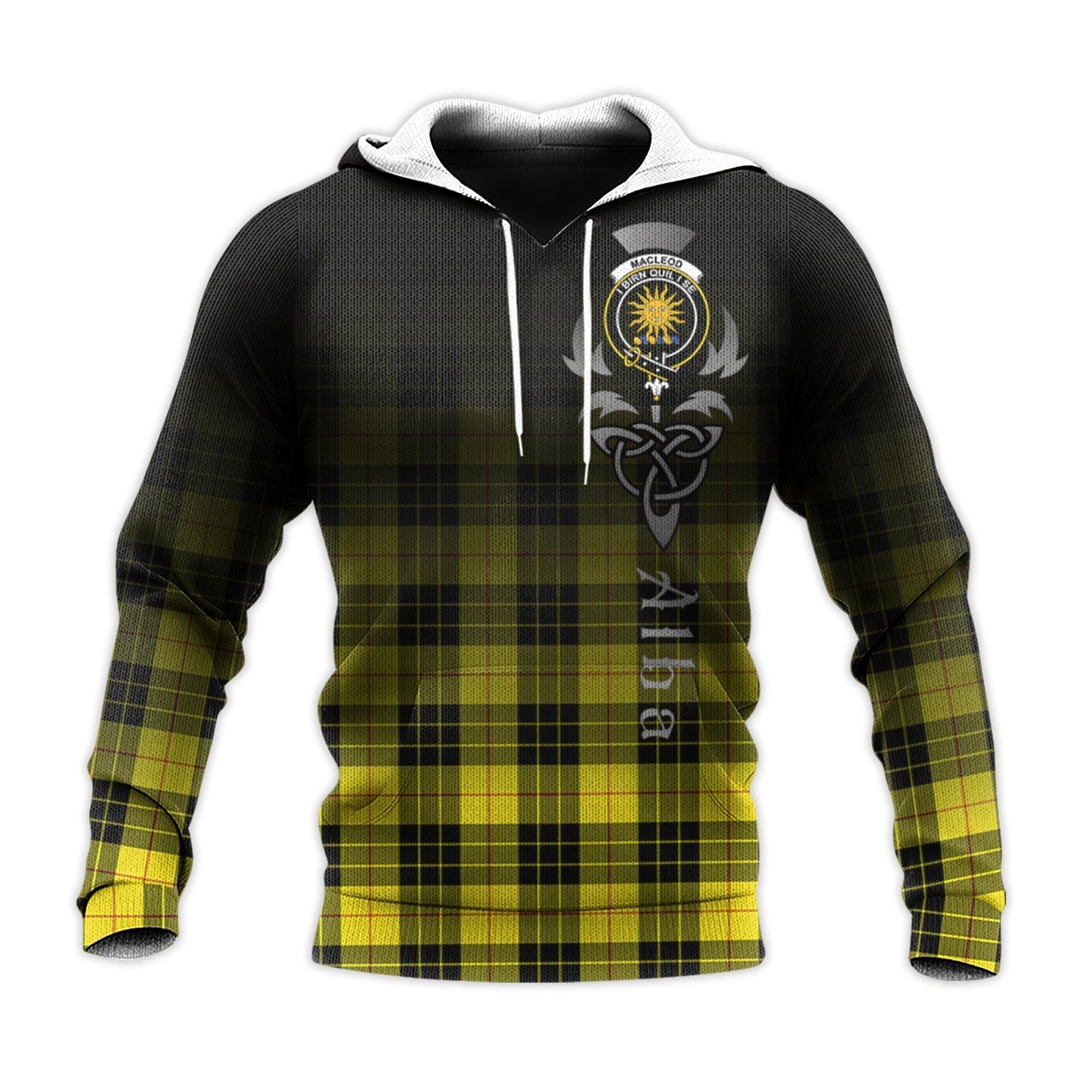 Printivon Macleod Of Lewis Modern Tartan Crest Alba Celtic Hoodie