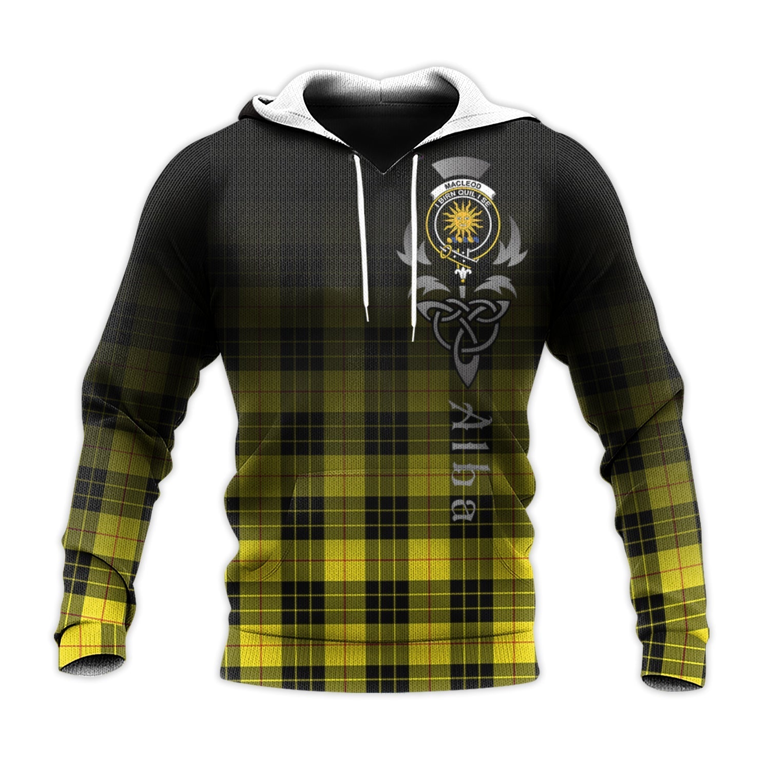 Printivon Macleod Of Lewis Modern Tartan Crest Alba Celtic Hoodie