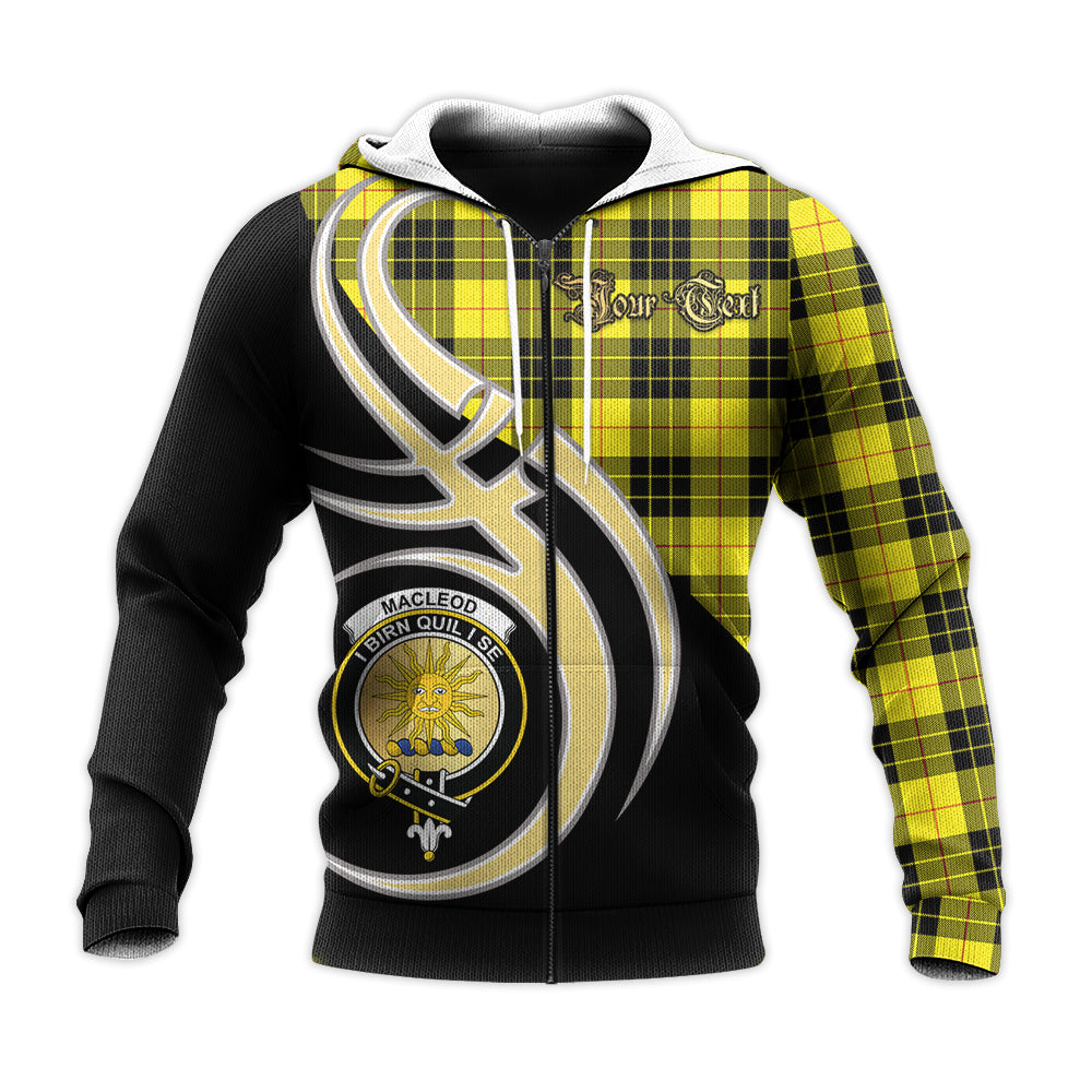 Printivon Macleod Of Lewis Modern Clan Believe In Me Crest Tartan Knitted Hoodie Custom Your Text