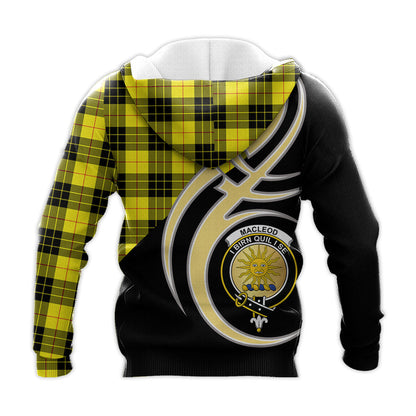 Printivon Macleod Of Lewis Modern Clan Believe In Me Crest Tartan Knitted Hoodie Custom Your Text