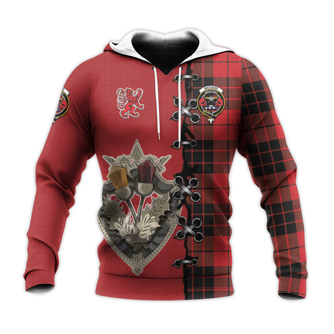 Printivon Macleod Of Raasay Tartan Hoodie Lion Rampant And Celtic Thistle Style