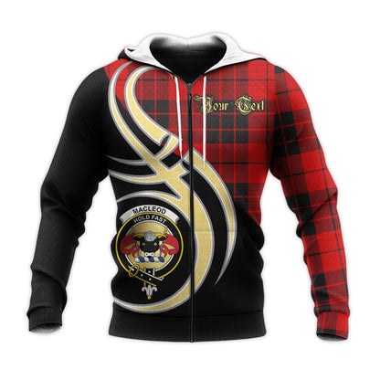 Printivon Macleod Of Raasay Clan Believe In Me Crest Tartan Knitted Hoodie Custom Your Text