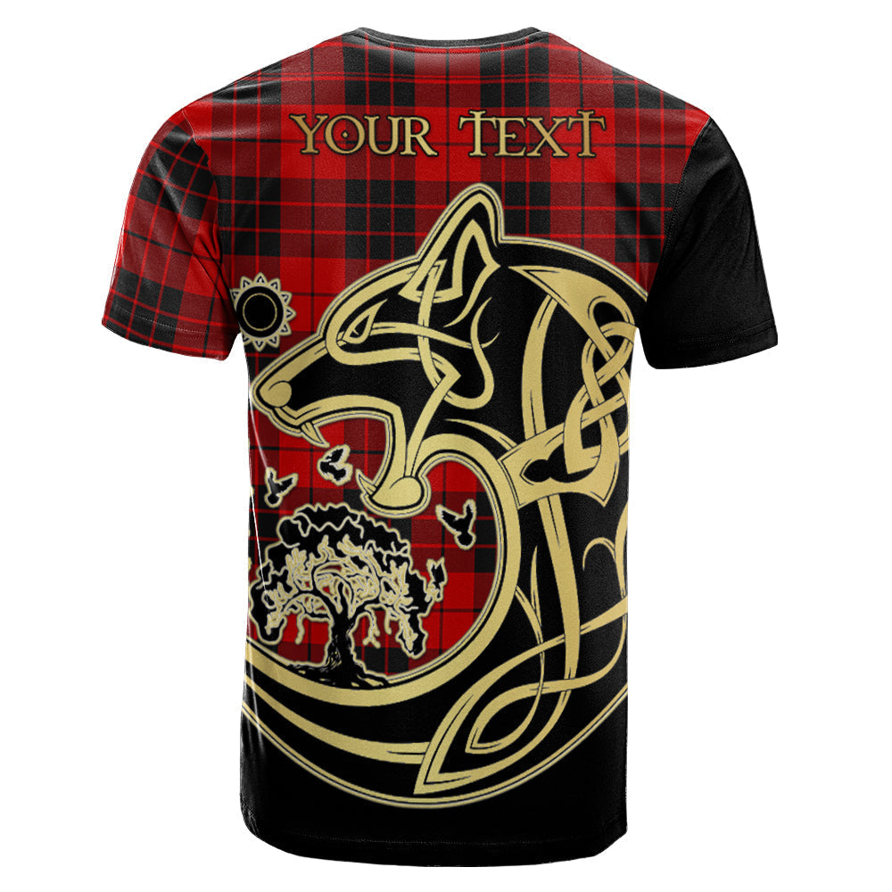 Printivon MacLeod of Raasay Crest Celtic Wolf Tartan T Shirt Custom Your Text