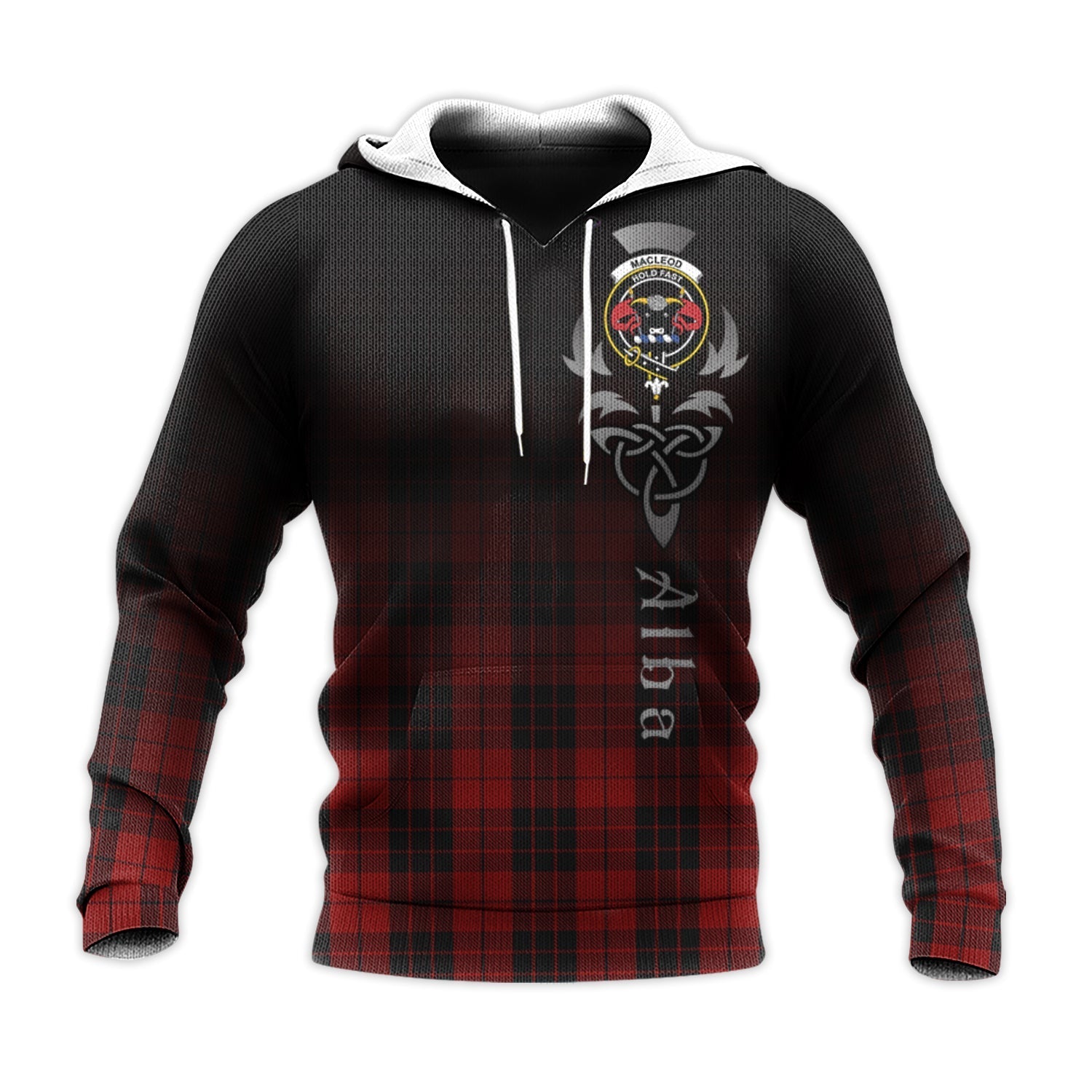 Printivon Macleod Of Raasay Highland Tartan Crest Alba Celtic Hoodie