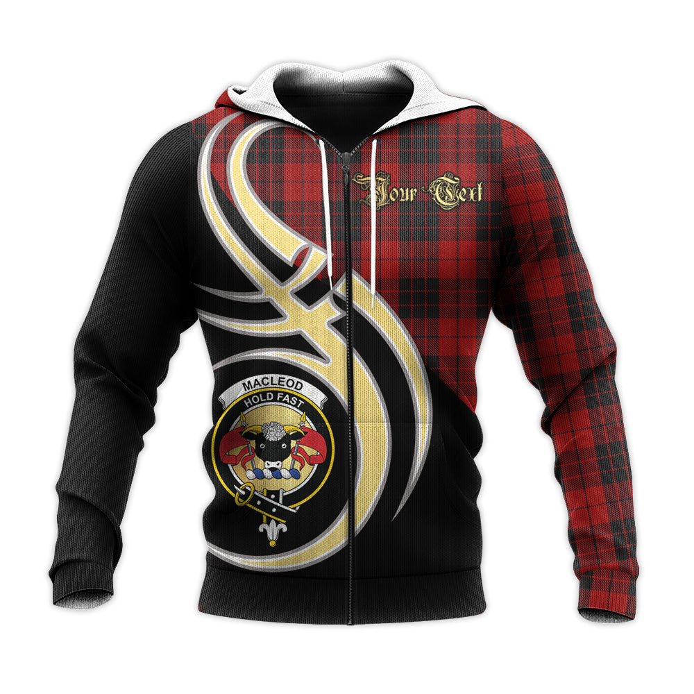 Printivon Macleod Of Raasay Highland Clan Believe In Me Crest Tartan Knitted Hoodie Custom Your Text