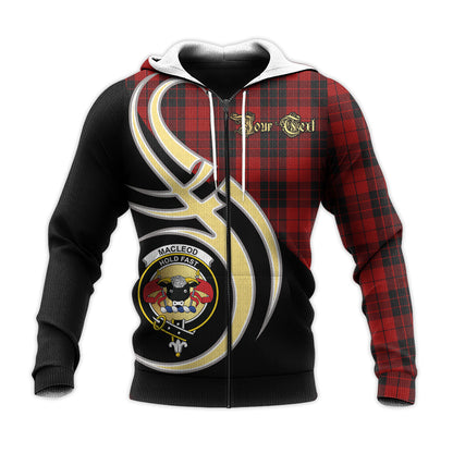 Printivon Macleod Of Raasay Highland Clan Believe In Me Crest Tartan Knitted Hoodie Custom Your Text