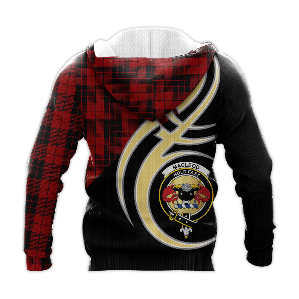 Printivon Macleod Of Raasay Highland Clan Believe In Me Crest Tartan Knitted Hoodie Custom Your Text