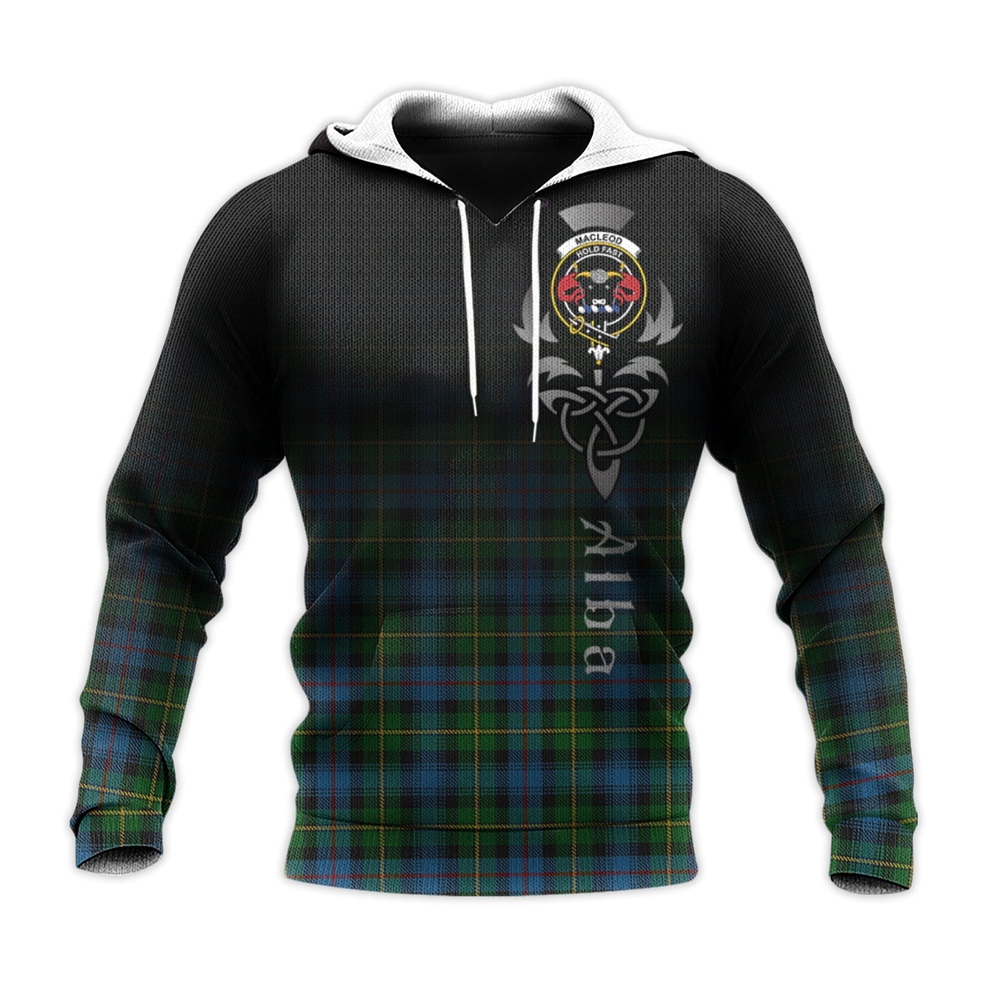 Printivon Macleod Of Skye Tartan Crest Alba Celtic Hoodie