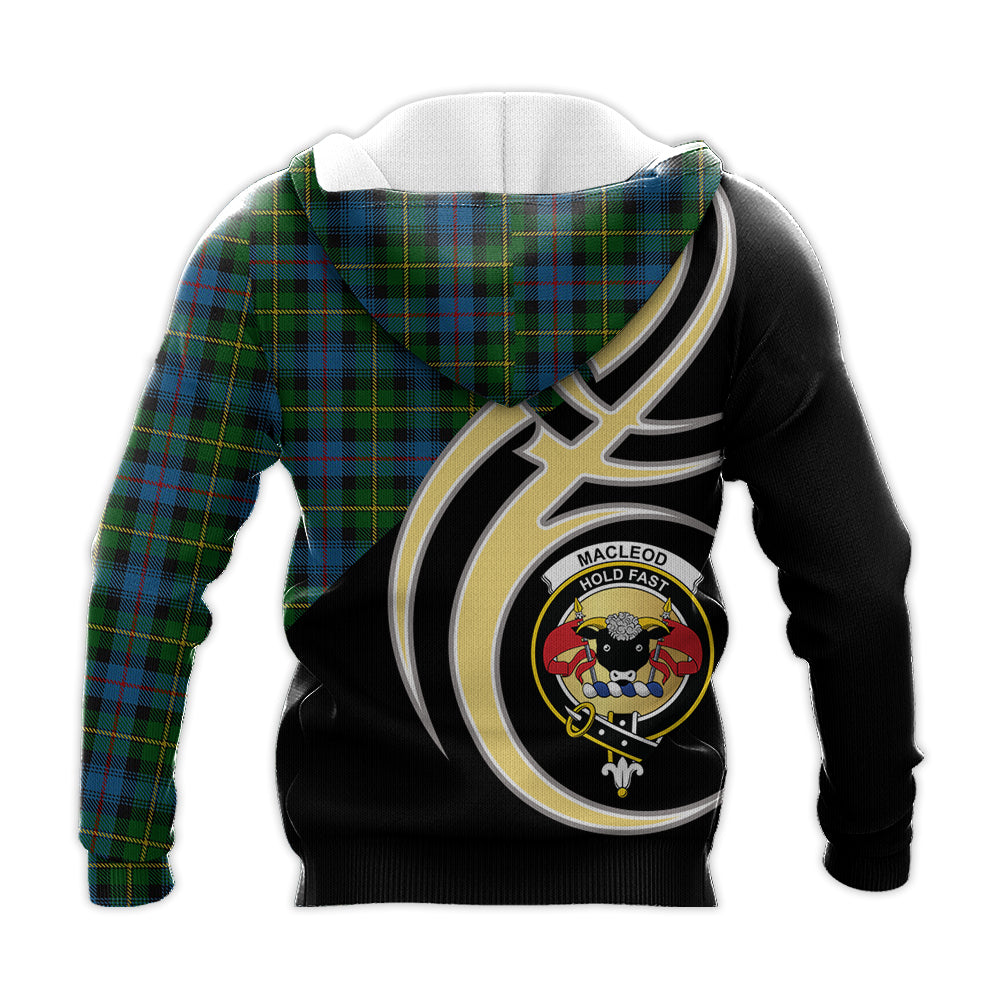 Printivon Macleod Of Skye Clan Believe In Me Crest Tartan Knitted Hoodie Custom Your Text