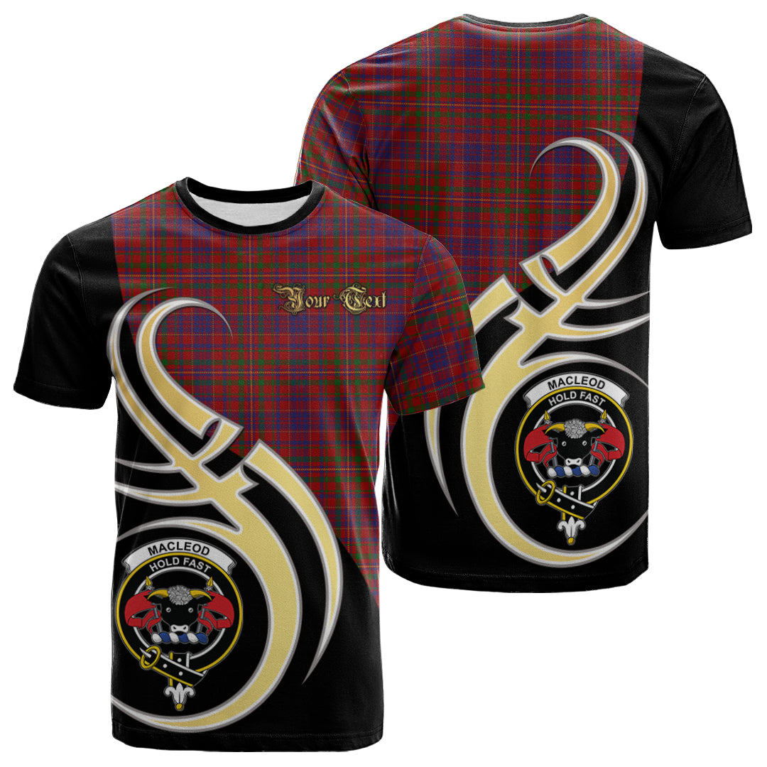 Printivon MacLeod Red Tartan Crest Believe In Me T Shirt