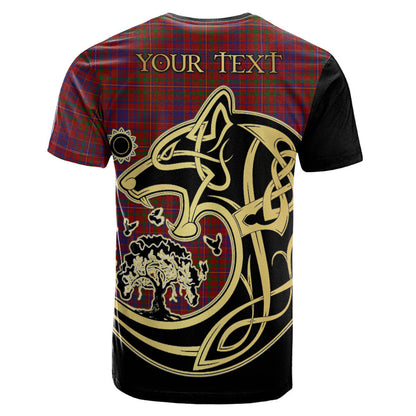 Printivon MacLeod Red Crest Celtic Wolf Tartan T Shirt Custom Your Text