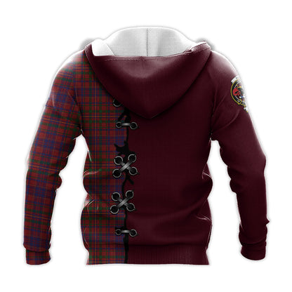 Printivon Macleod Red Tartan Hoodie Lion Rampant And Celtic Thistle Style