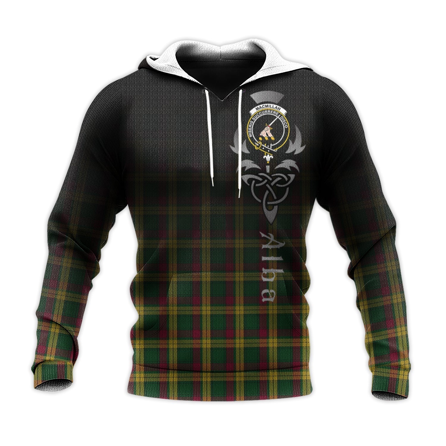Printivon Macmillan Ancient Tartan Crest Alba Celtic Hoodie