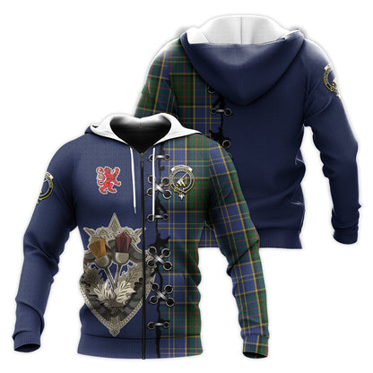Printivon Macmillan Hunting Tartan Hoodie Lion Rampant And Celtic Thistle Style