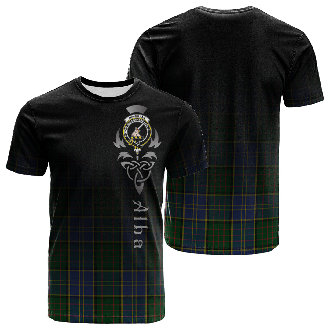 Printivon MacMillan Hunting Tartan Crest Alba Celtic T Shirt