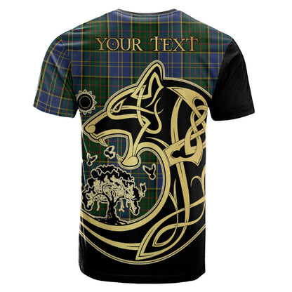 Printivon MacMillan Hunting Crest Celtic Wolf Tartan T Shirt Custom Your Text