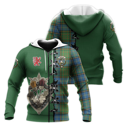 Printivon Macmillan Hunting Ancient Tartan Hoodie Lion Rampant And Celtic Thistle Style