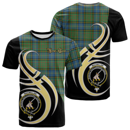 Printivon MacMillan Hunting Ancient Tartan Crest Believe In Me T Shirt
