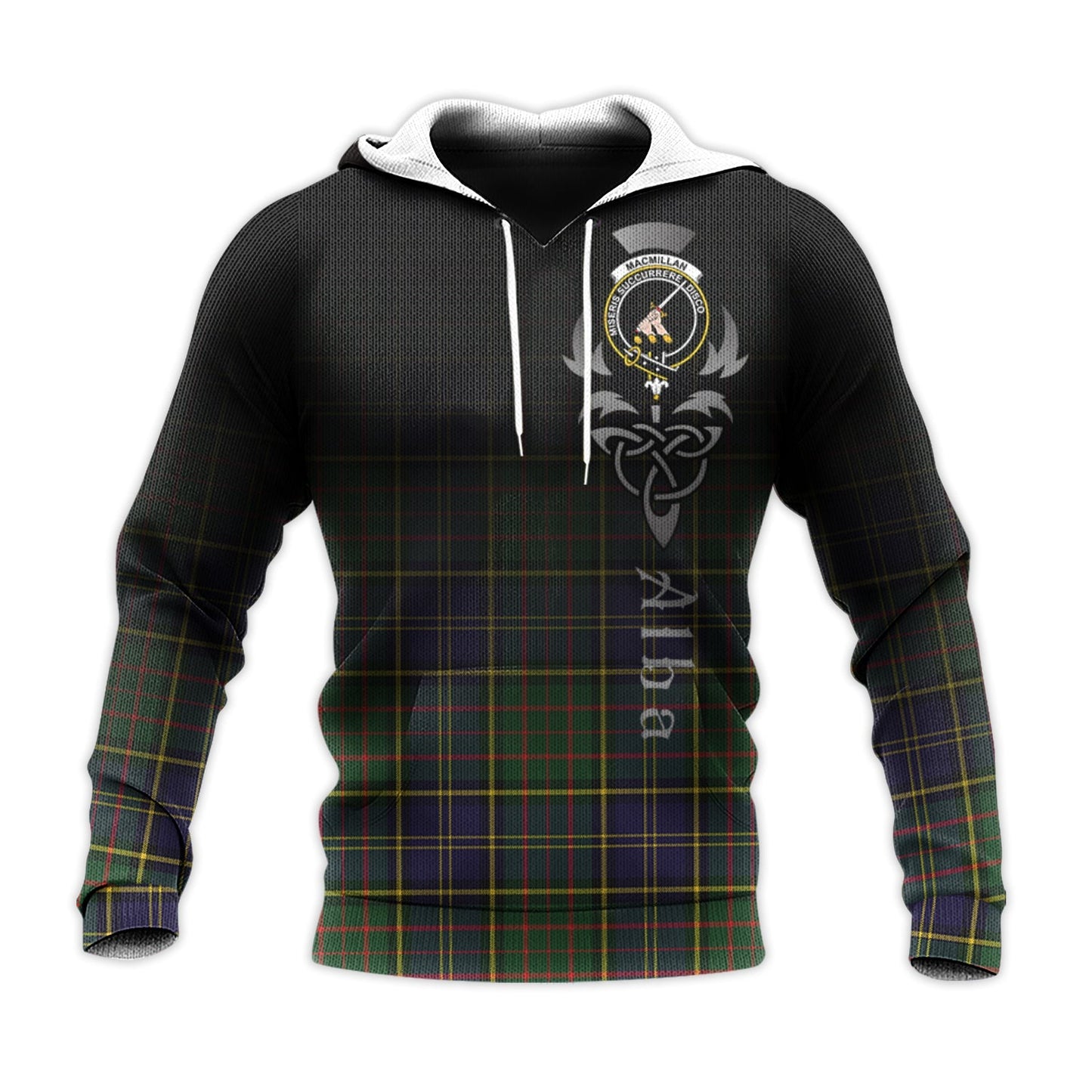 Printivon Macmillan Hunting Modern Tartan Crest Alba Celtic Hoodie