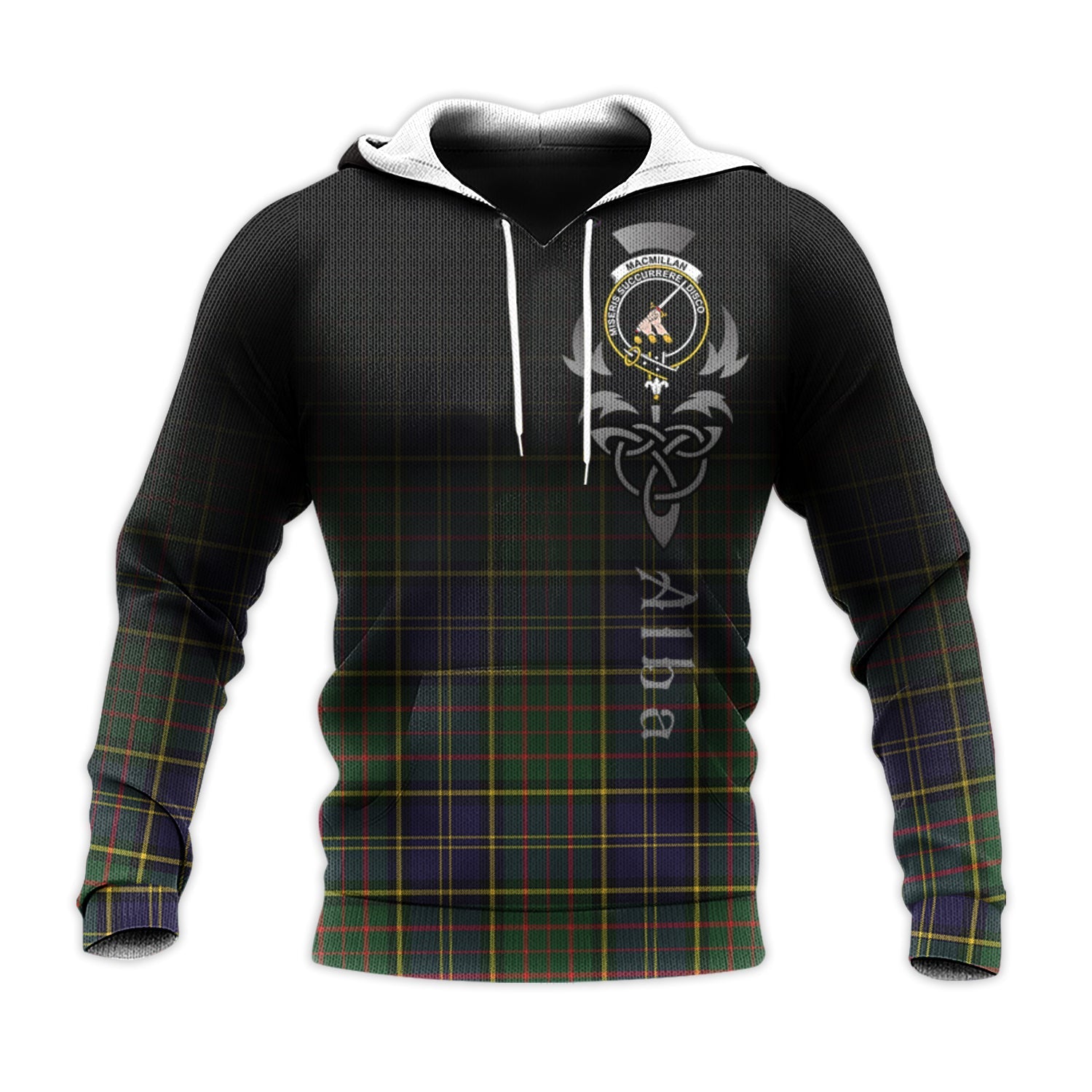 Printivon Macmillan Hunting Modern Tartan Crest Alba Celtic Hoodie